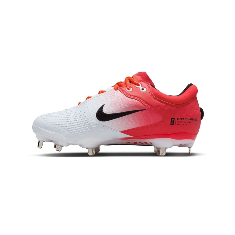 Nike Women's Red and White Cleats - Picture 4 of 10